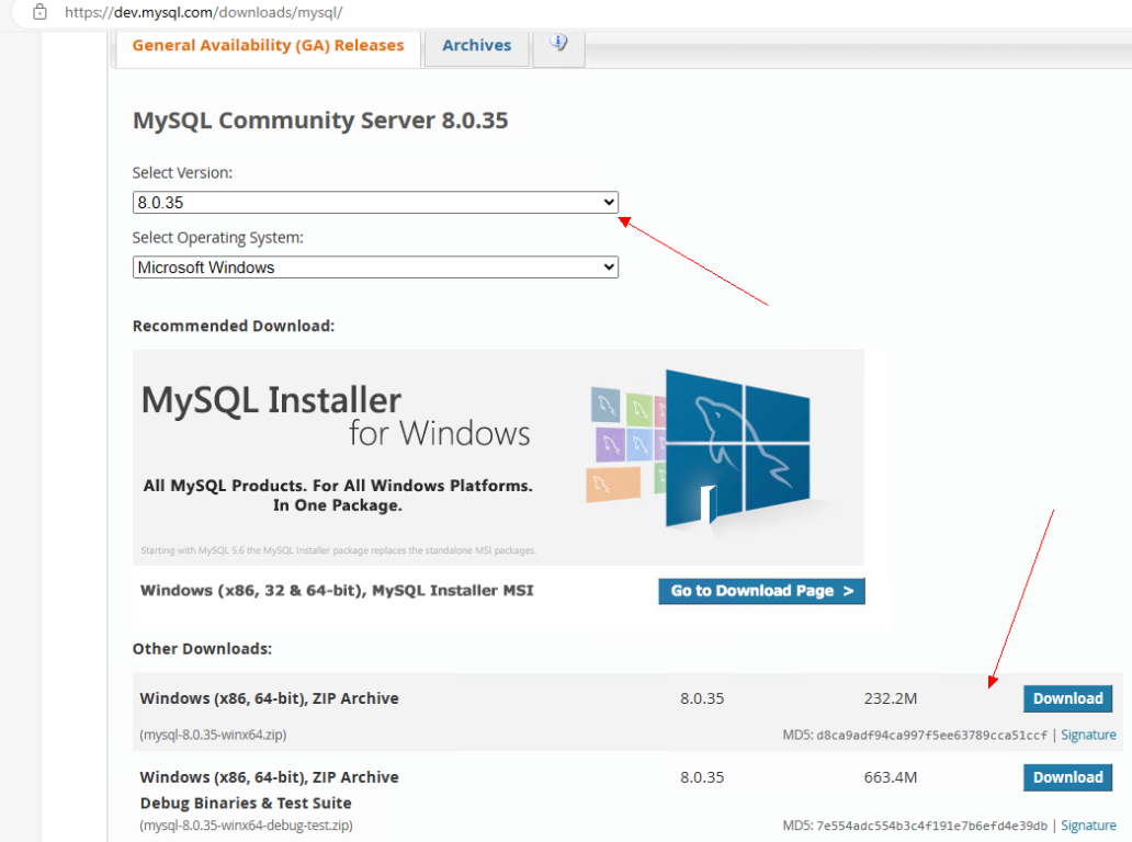 mysql官网下载